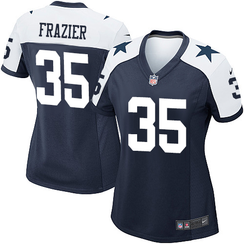 Women's Nike Dallas Cowboys #35 Kavon Frazier Game Navy Blue Throwback Alternate NFL Jersey
