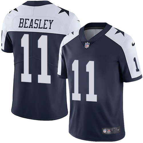 Men's Nike Dallas Cowboys #11 Cole Beasley Navy Blue Throwback Alternate Vapor Untouchable Limited Player NFL Jersey