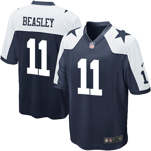 Men's Nike Dallas Cowboys #11 Cole Beasley Game Navy Blue Throwback Alternate NFL Jersey