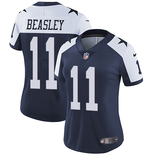 Women's Nike Dallas Cowboys #11 Cole Beasley Navy Blue Throwback Alternate Vapor Untouchable Elite Player NFL Jersey