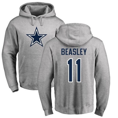NFL Nike Dallas Cowboys #11 Cole Beasley Ash Name & Number Logo Pullover Hoodie