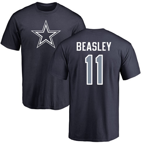 NFL Nike Dallas Cowboys #11 Cole Beasley Navy Blue Name & Number Logo T-Shirt