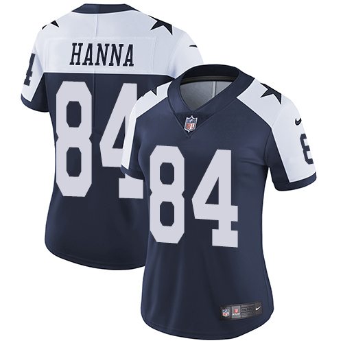 Women's Nike Dallas Cowboys #84 James Hanna Navy Blue Throwback Alternate Vapor Untouchable Elite Player NFL Jersey