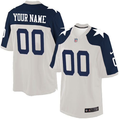 Men's Nike Dallas Cowboys Customized Limited White Throwback Alternate NFL Jersey
