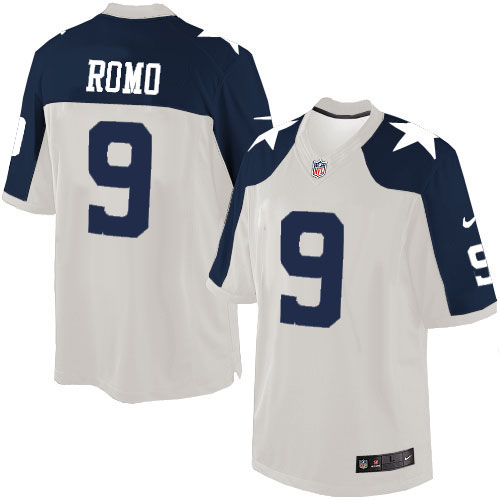 Men's Nike Dallas Cowboys #9 Tony Romo Limited White Throwback Alternate NFL Jersey