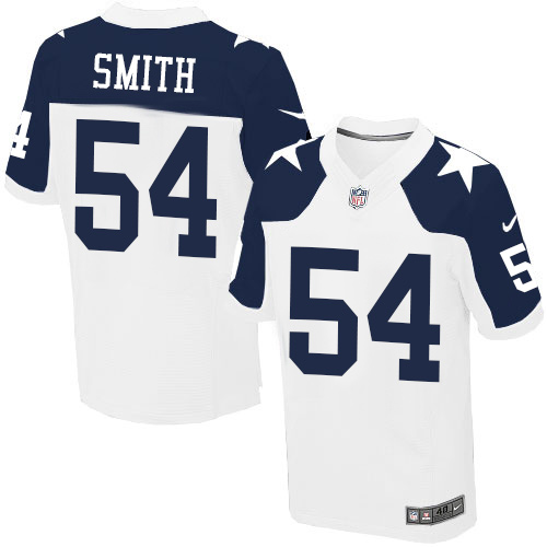 Men's Nike Dallas Cowboys #54 Jaylon Smith Elite White Throwback Alternate NFL Jersey