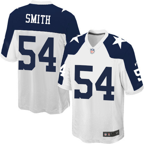 Men's Nike Dallas Cowboys #54 Jaylon Smith Game White Throwback Alternate NFL Jersey