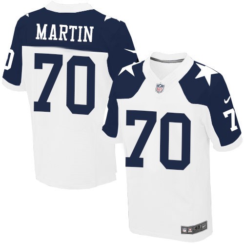 Men's Nike Dallas Cowboys #70 Zack Martin Elite White Throwback Alternate NFL Jersey