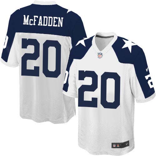 Men's Nike Dallas Cowboys #20 Darren McFadden Game White Throwback Alternate NFL Jersey
