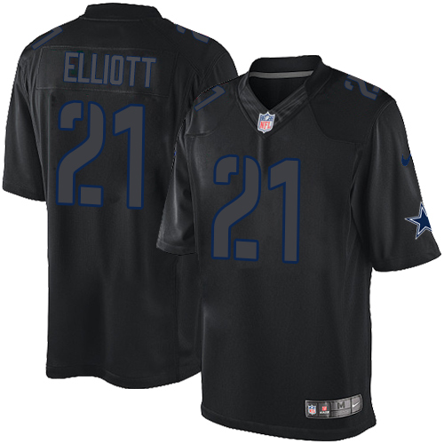 Men's Nike Dallas Cowboys #21 Ezekiel Elliott Limited Black Impact NFL Jersey