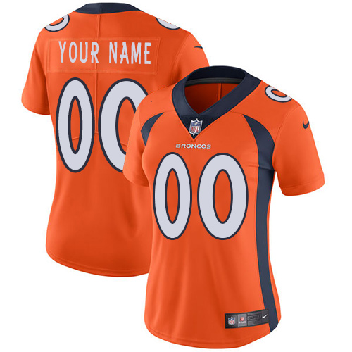 Women's Nike Denver Broncos Customized Orange Team Color Vapor Untouchable Custom Limited NFL Jersey
