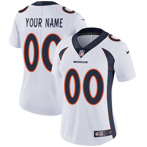 Women's Nike Denver Broncos Customized White Vapor Untouchable Custom Elite NFL Jersey