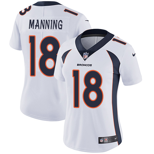 Women's Nike Denver Broncos #18 Peyton Manning White Vapor Untouchable Elite Player NFL Jersey