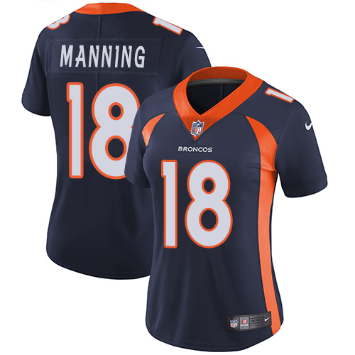 Women's Nike Denver Broncos #18 Peyton Manning Navy Blue Alternate Vapor Untouchable Elite Player NFL Jersey