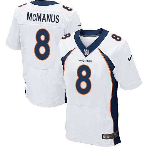 Men's Nike Denver Broncos #8 Brandon McManus Elite White NFL Jersey