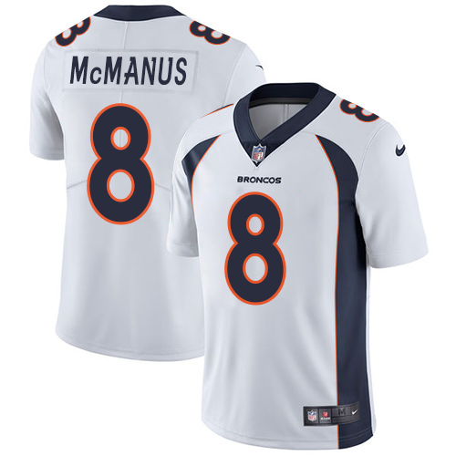 Men's Nike Denver Broncos #8 Brandon McManus White Vapor Untouchable Limited Player NFL Jersey