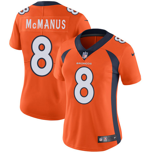 Women's Nike Denver Broncos #8 Brandon McManus Orange Team Color Vapor Untouchable Elite Player NFL Jersey