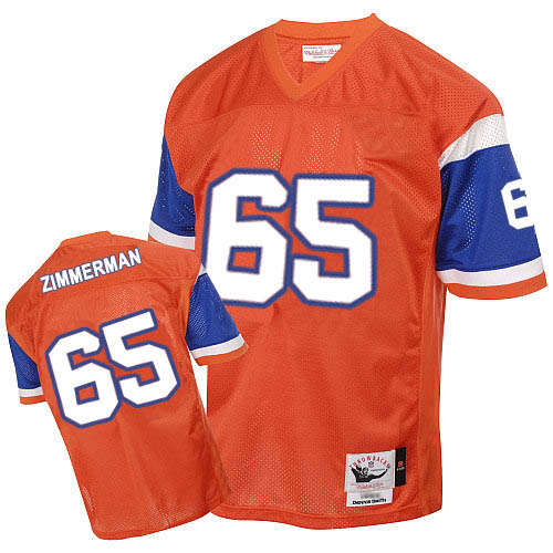 Mitchell And Ness Denver Broncos #65 Gary Zimmerman Orange Authentic Throwback NFL Jersey