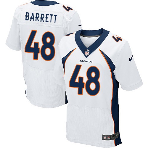 Men's Nike Denver Broncos #48 Shaquil Barrett Elite White NFL Jersey
