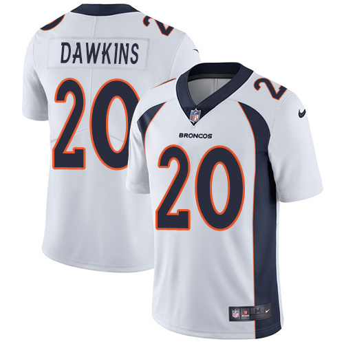 Men's Nike Denver Broncos #20 Brian Dawkins White Vapor Untouchable Limited Player NFL Jersey