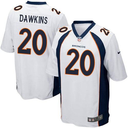 Men's Nike Denver Broncos #20 Brian Dawkins Game White NFL Jersey