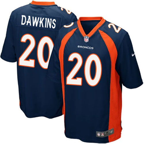 Men's Nike Denver Broncos #20 Brian Dawkins Game Navy Blue Alternate NFL Jersey