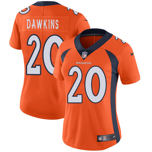 Women's Nike Denver Broncos #20 Brian Dawkins Orange Team Color Vapor Untouchable Limited Player NFL Jersey