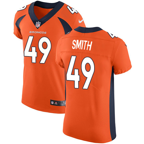 Men's Nike Denver Broncos #49 Dennis Smith Orange Team Color Vapor Untouchable Elite Player NFL Jersey