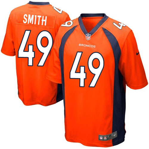 Men's Nike Denver Broncos #49 Dennis Smith Game Orange Team Color NFL Jersey