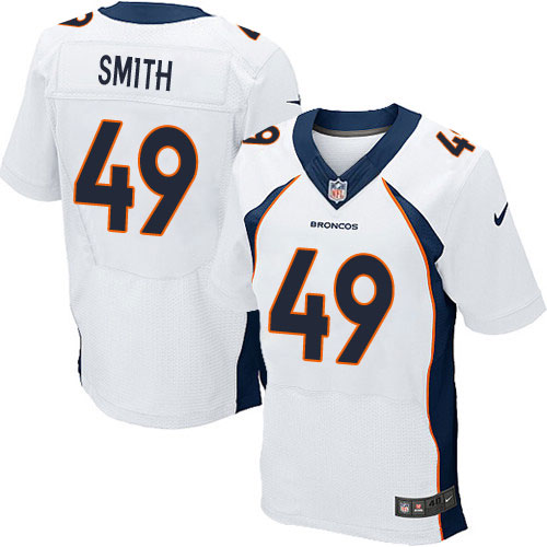 Men's Nike Denver Broncos #49 Dennis Smith Elite White NFL Jersey