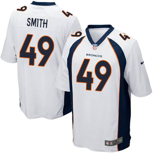 Men's Nike Denver Broncos #49 Dennis Smith Game White NFL Jersey
