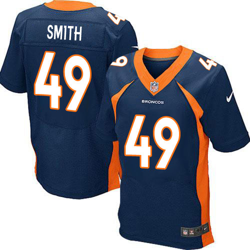 Men's Nike Denver Broncos #49 Dennis Smith Elite Navy Blue Alternate NFL Jersey