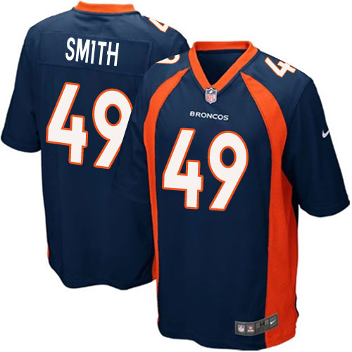Men's Nike Denver Broncos #49 Dennis Smith Game Navy Blue Alternate NFL Jersey