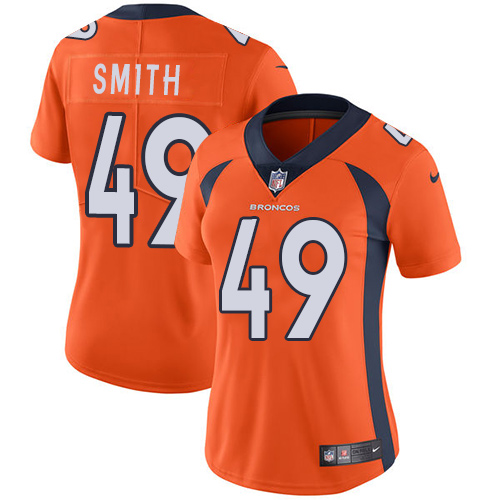 Women's Nike Denver Broncos #49 Dennis Smith Orange Team Color Vapor Untouchable Limited Player NFL Jersey