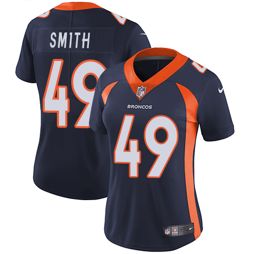 Women's Nike Denver Broncos #49 Dennis Smith Navy Blue Alternate Vapor Untouchable Elite Player NFL Jersey