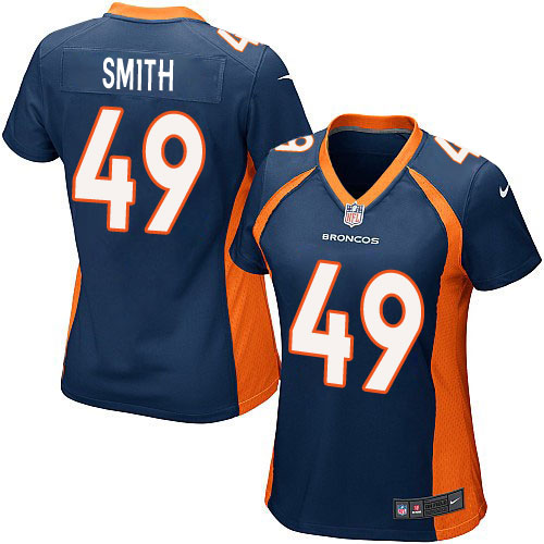 Women's Nike Denver Broncos #49 Dennis Smith Game Navy Blue Alternate NFL Jersey