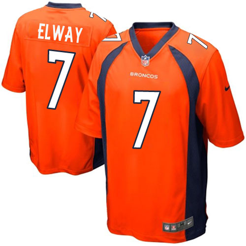 Men's Nike Denver Broncos #7 John Elway Game Orange Team Color NFL Jersey