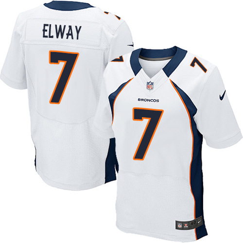 Men's Nike Denver Broncos #7 John Elway Elite White NFL Jersey