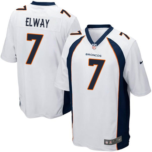 Men's Nike Denver Broncos #7 John Elway Game White NFL Jersey