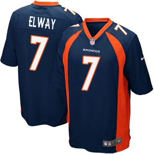 Men's Nike Denver Broncos #7 John Elway Game Navy Blue Alternate NFL Jersey
