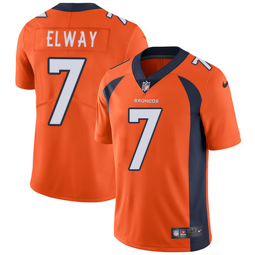 Youth Nike Denver Broncos #7 John Elway Orange Team Color Vapor Untouchable Elite Player NFL Jersey