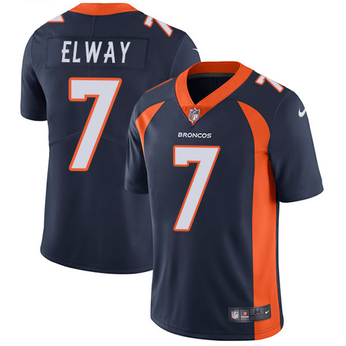 Youth Nike Denver Broncos #7 John Elway Navy Blue Alternate Vapor Untouchable Elite Player NFL Jersey