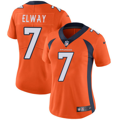 Women's Nike Denver Broncos #7 John Elway Orange Team Color Vapor Untouchable Elite Player NFL Jersey