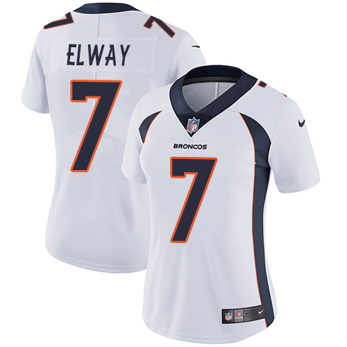 Women's Nike Denver Broncos #7 John Elway White Vapor Untouchable Elite Player NFL Jersey