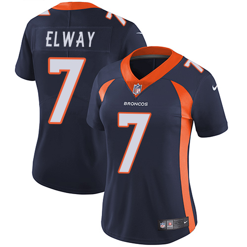 Women's Nike Denver Broncos #7 John Elway Navy Blue Alternate Vapor Untouchable Elite Player NFL Jersey