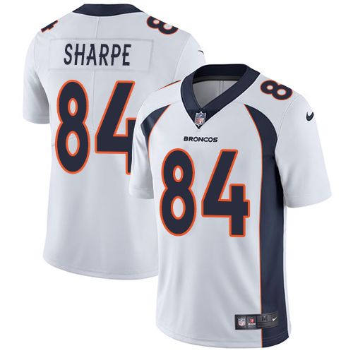 Men's Nike Denver Broncos #84 Shannon Sharpe White Vapor Untouchable Limited Player NFL Jersey