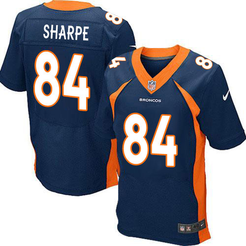 Men's Nike Denver Broncos #84 Shannon Sharpe Elite Navy Blue Alternate NFL Jersey