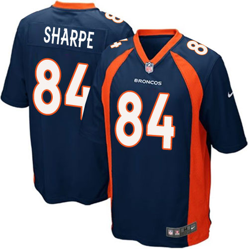 Men's Nike Denver Broncos #84 Shannon Sharpe Game Navy Blue Alternate NFL Jersey