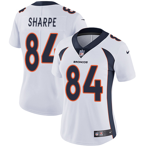 Women's Nike Denver Broncos #84 Shannon Sharpe White Vapor Untouchable Elite Player NFL Jersey
