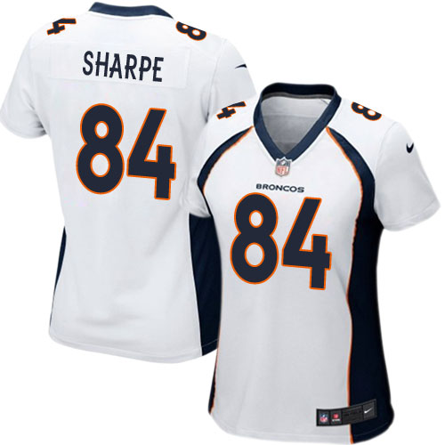 Women's Nike Denver Broncos #84 Shannon Sharpe Game White NFL Jersey
